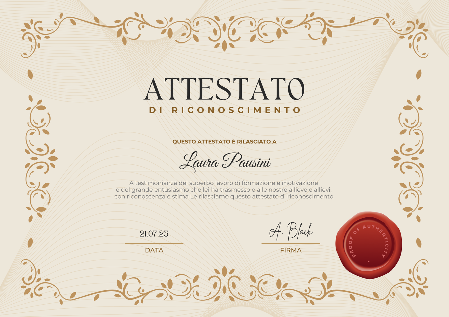 Grafica per Attestati e Diplomi